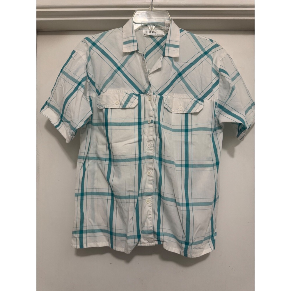 Gitano 90's style Boy's Blue & White Button Up Shirt - Boy's Large